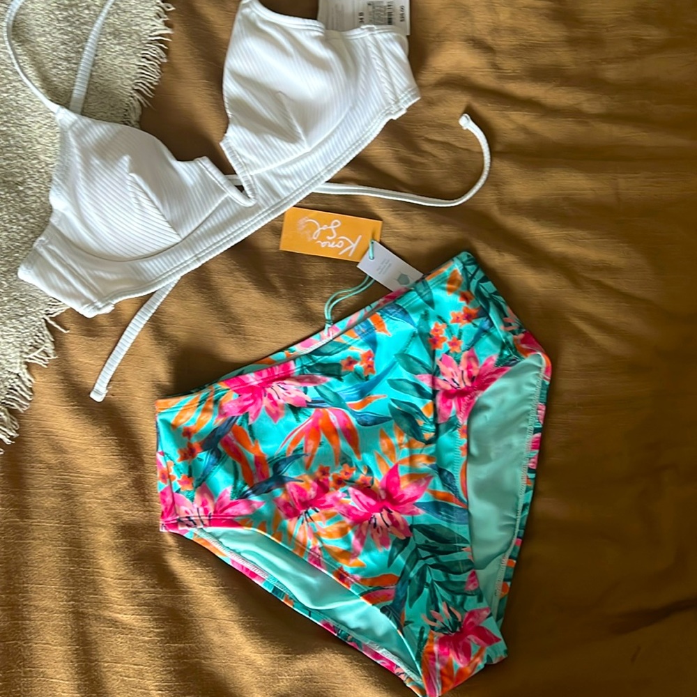 Kona Sol Floral Bikini Bottom | Size: S